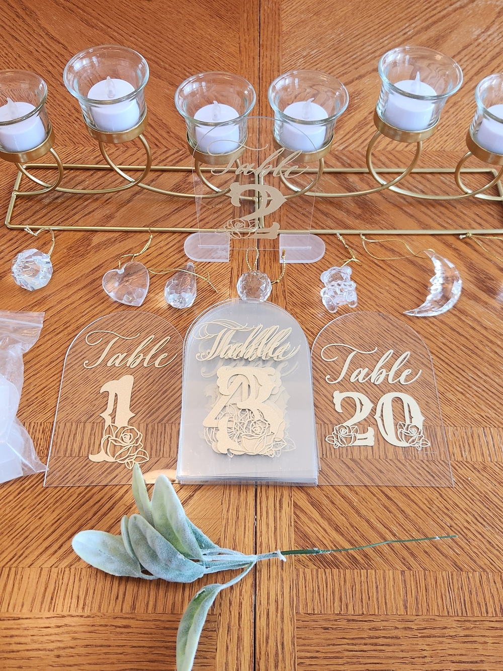 Gold Acrylic Table Number Set - Elegant Wedding & Party Decor